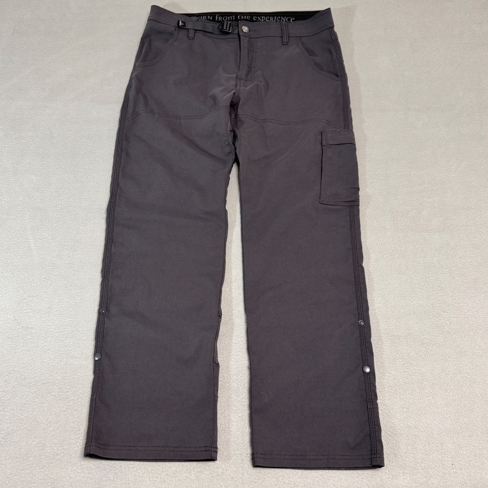 Prana Zion Cargo Pants Mens 33x30 Gray Nylon Stretch Hiking Climbing Outdoor